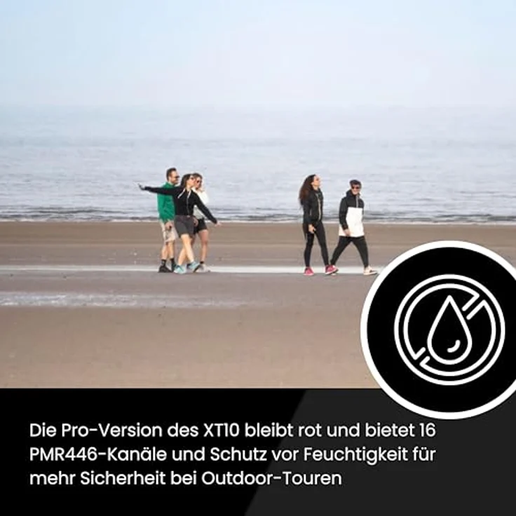 MIDLAND Walkie Talkie XT10 Pro, 16 PMR446-Kanäle, spritzwassergeschützt, Schwarz/Rot - 2er Pack – Bild 8
