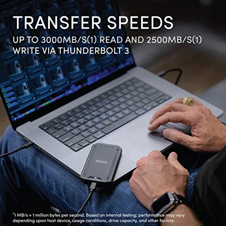 SanDisk® PROFESSIONAL PRO-G40™ SSD 4 TB (mobile SSD, robuste NVMe™ SSD mit Thunderbolt™ 3, USB-C™, bis zu 3.000 MB/s, IP68 Gehäuse, staub- und wasserbeständig) – Bild 2