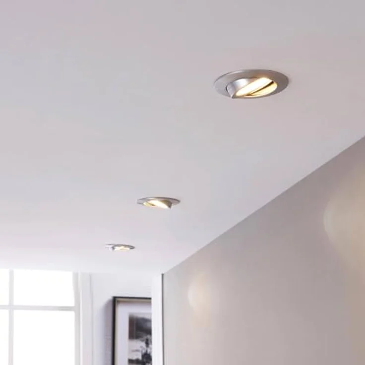 Lampenwelt 3er Set LED Einbaustrahler 'Andrej' (Modern) in Alu für Wohnzimmer & Esszimmer (3 flammig, A+, inkl. Leuchtmittel) - Einbauleuchte, Deckenleuchte, Wandleuchte, warmweißes Licht – Bild 4