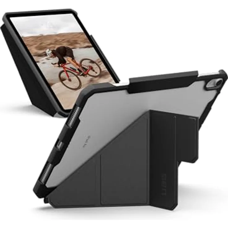 URBAN ARMOR GEAR Essential Armor Folio Apple iPad Air 11 Hülle (M2 / 2024) Case (Wake / Sleep Funktion, Apple Pencil Stift-Halter, Standfunktion) schwarz
