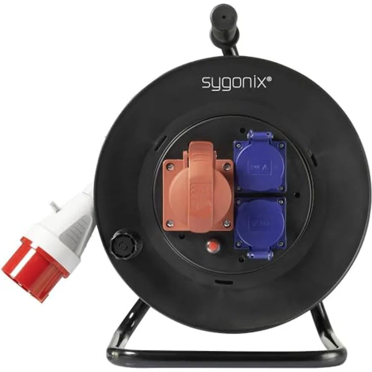 Sygonix Kabeltrommel 25m Schwarz CEE-Stecker 16A 5polig – Bild 2