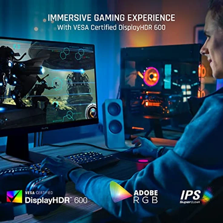 Viewsonic XG320U 32 Zoll Gaming Monitor, 4K UHD, IPS-Panel, 144 Hz, 1 ms, FreeSync Premium Pro, HDR 600, RGB Beleuchtung, HDMI 2.1, höhenverstellbar, Schwarz - PS5/Xbox Konsole ready – Bild 3