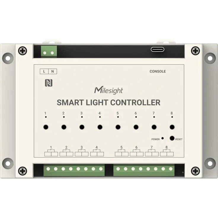 Milesight Smart Light Controller WS558-868M-LN, LoRaWAN Smart Home Hub mit 8 Ausgängen, beige, elektrische Messung und NFC-Unterstützung