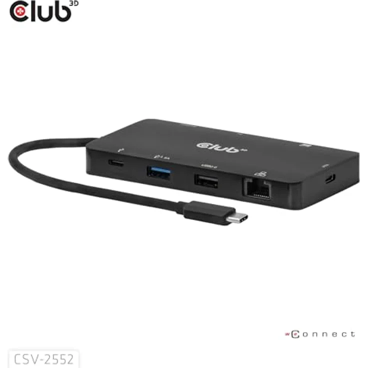 Club3D CSV-2552 USB-C® Dockingstation mit Dual HDMI, 4K60Hz, 4x USB-Anschlüssen, integrierten Micro SD/SD-Kartenlesern, RJ45 und Power Delivery 3.0 – Bild 7