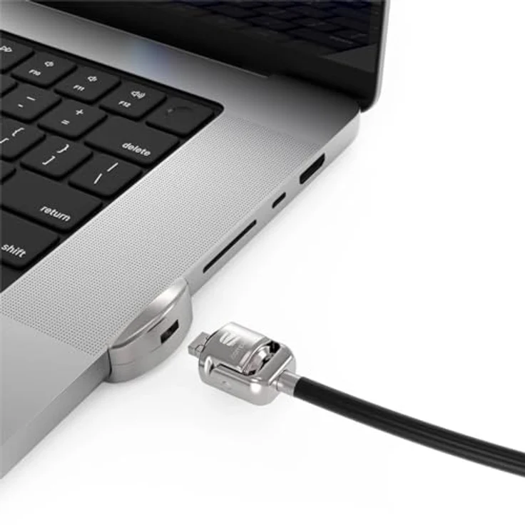 Compulocks Ledge Lock Slot Adapter MBPR14LDG01KL, Sicherheitskabelschlossadapter für MacBook Pro, schwarz-silber, ultraleicht, einfache Installation – Bild 3