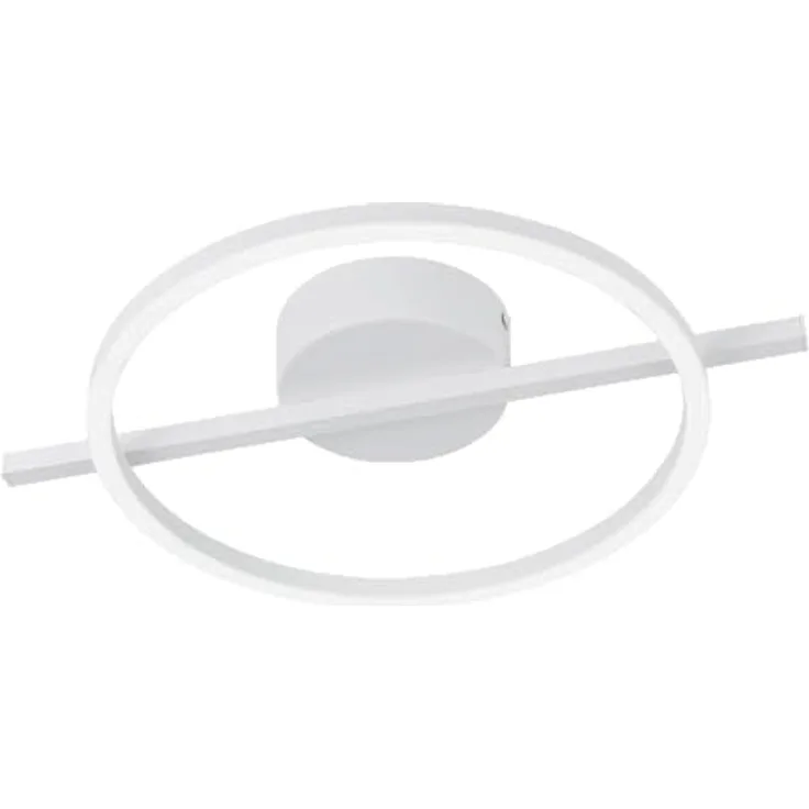 EGLO LED Deckenleuchte Amandolo, dimmbare ringförmige Deckenlampe in Weiß mit RGB Backlight, Fernbedienung enthalten