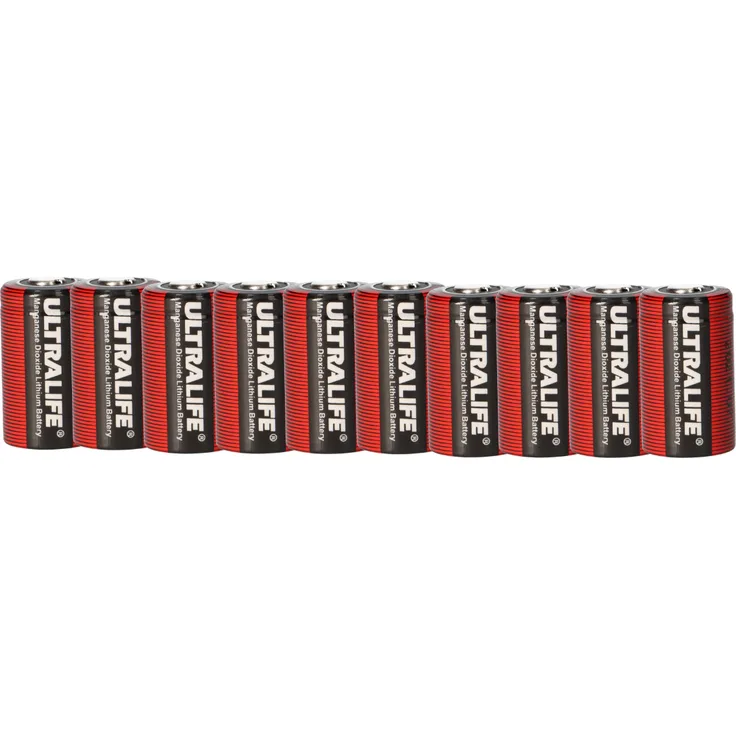 Ultralife CR2 Lithium Batterie 3V 0,9Ah, 10er Pack für Fotogeräte und Sicherheitsanlagen