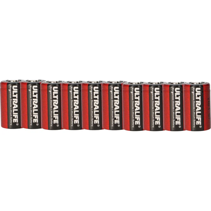 Ultralife CR2 Lithium Batterie 3V 0,9Ah, 10er Pack für Fotogeräte und Sicherheitsanlagen