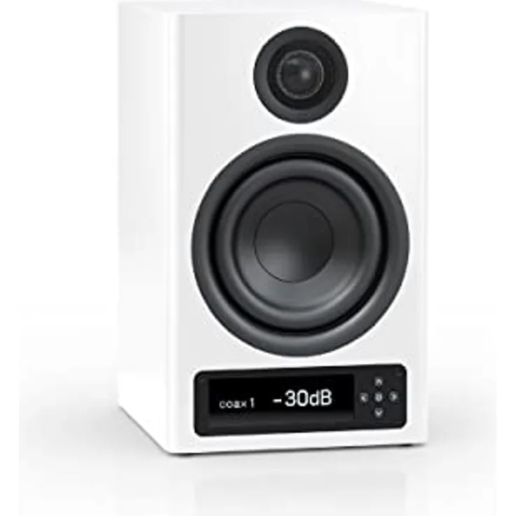 Nubert nuPro XS-3000 RC | Weißer Regallautsprecher | 1 Stück Kompaktlautsprecher | Bluetooth Lautsprecher aptX HD | Lautsprecher Verbindung kabellos High Res | Schreibtischlautsprecher im Homeoffice