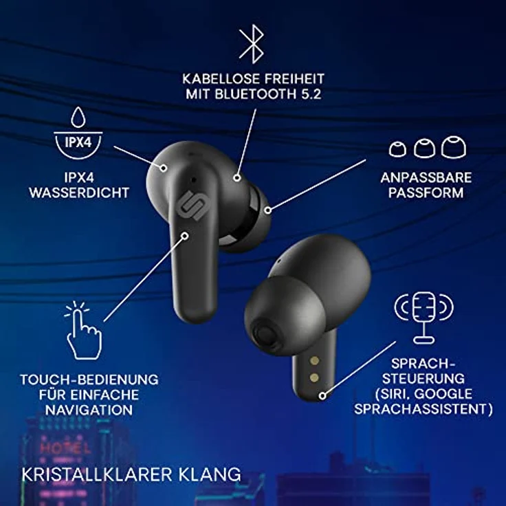 Urbanista Seoul In-Ear-Kopfhörer, True Wireless, IPX4, schwarz – Bild 5
