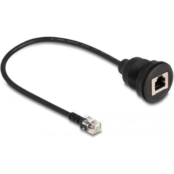 Delock RJ12 Anschlusskabel, 0.3m schwarz, analog für Telefonverwendung – Bild 1