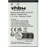 vhbw Handy-Akku Li-Ion 1200 mAh (3,7 V) für Fritz! Fon C6 Mobilfunk - Hohe Kapazität, geringe Selbstentladung & kompatibel mit verschiedenen Ladegeräten