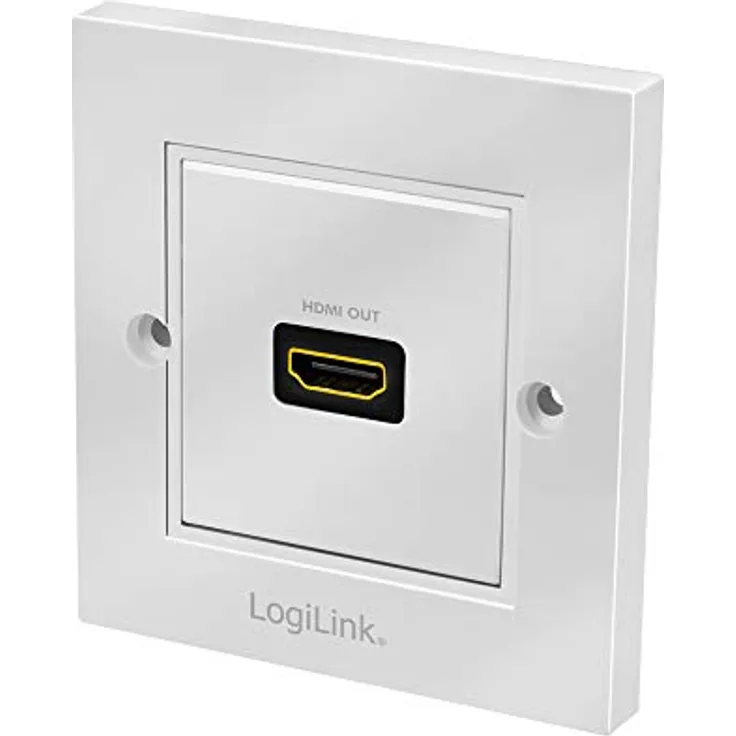LogiLink AH0017 - HDMI Wanddose mit 1x HDMI High Speed with Ethernet Kupplung (aussen Buchse/innen Buchse) in weiß