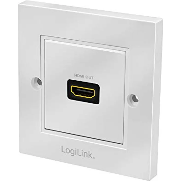 LogiLink AH0017 - HDMI Wanddose mit 1x HDMI High Speed with Ethernet Kupplung (aussen Buchse/innen Buchse) in weiß – Bild 1
