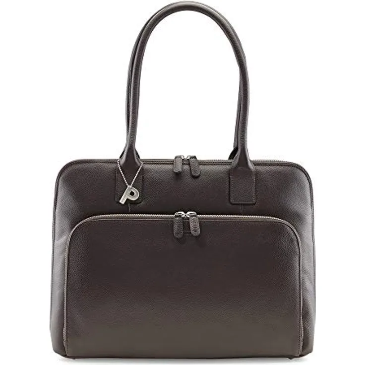 Picard Shopper Milano, eleganter Business-Shopper aus strukturiertem Rindsleder für Laptops bis 15 Zoll, schwarz