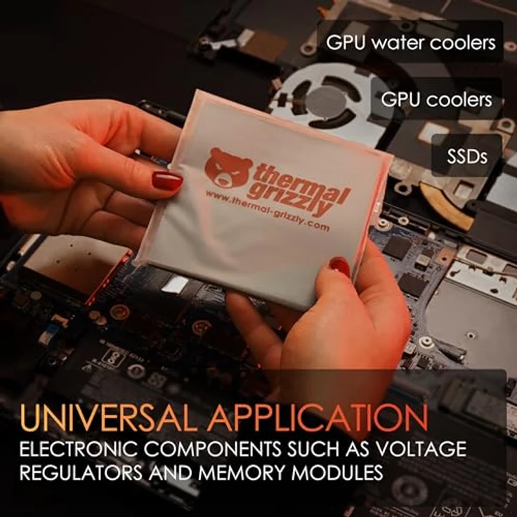 Thermal Grizzly TG Minus Pad Pro, Wärmeleitpad 120x20x0,5 mm, grau, 2er Pack, nicht elektrisch leitend – Bild 3