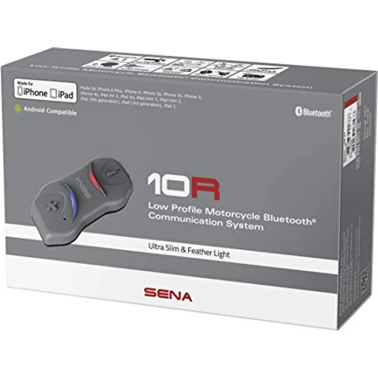 Sena 10R extra flaches Bluetooth-Kommunikationssystem für Motorräder und Roller, Lenkerfernbedienung nicht enthalten – Bild 4