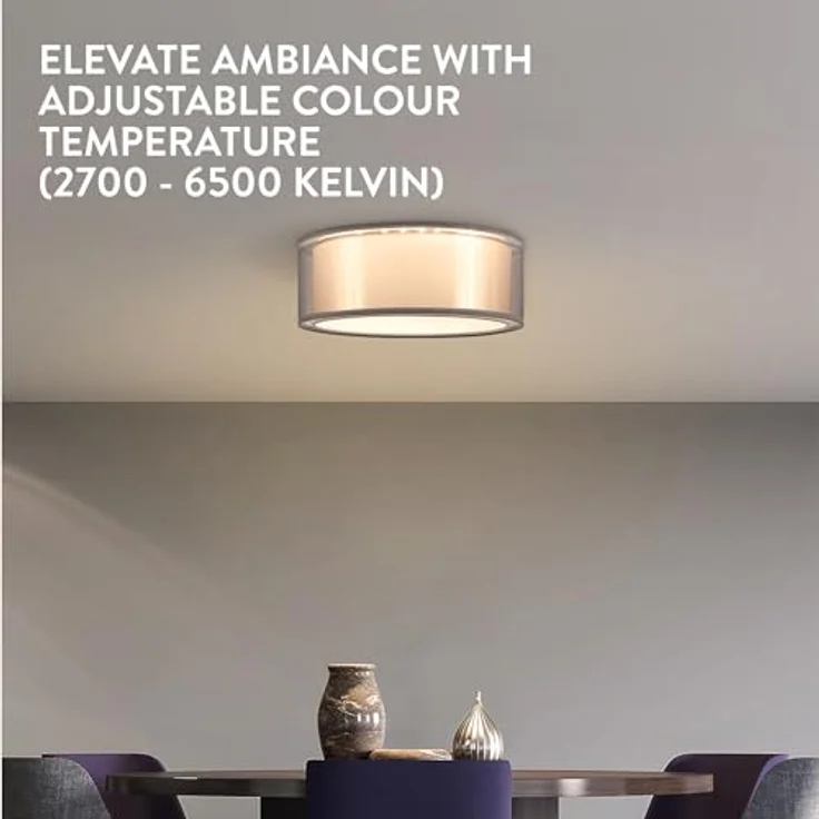 Navaris LED Deckenleuchte 2-Schicht-Design - dimmbar mit Fernbedienung - verstellbare Farbtemperatur - Weiß – Bild 2