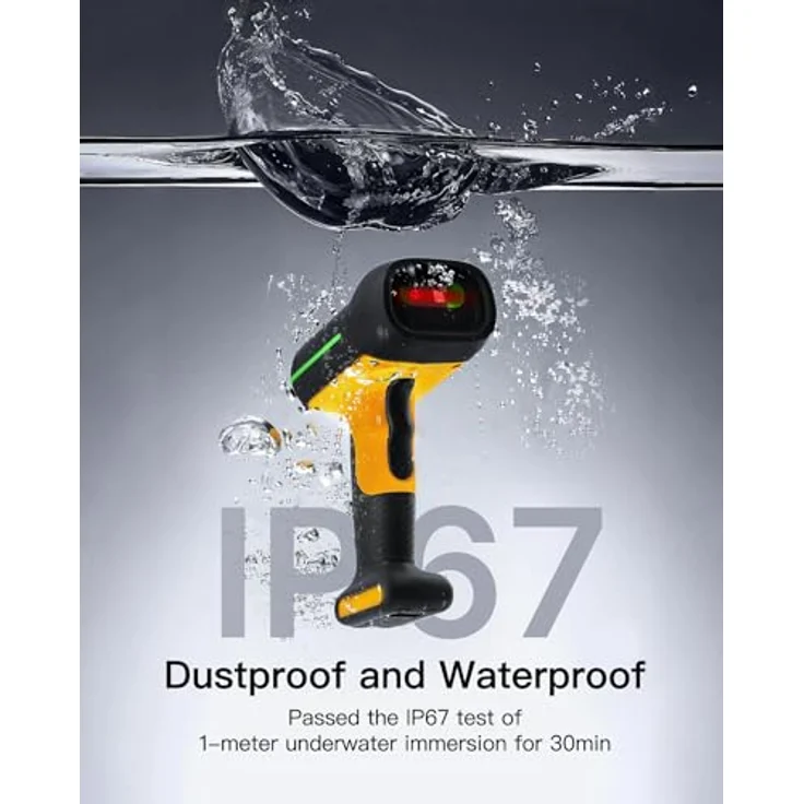 Inateck BCST-75S, Kabelloser 2D QR Code Scanner mit intelligenter Ladestation, IP67 wasserdicht und staubdicht, 2600mAh Akku, fortschrittliche Dekodierfähigkeiten, App & SDK-Unterstützung – Bild 3