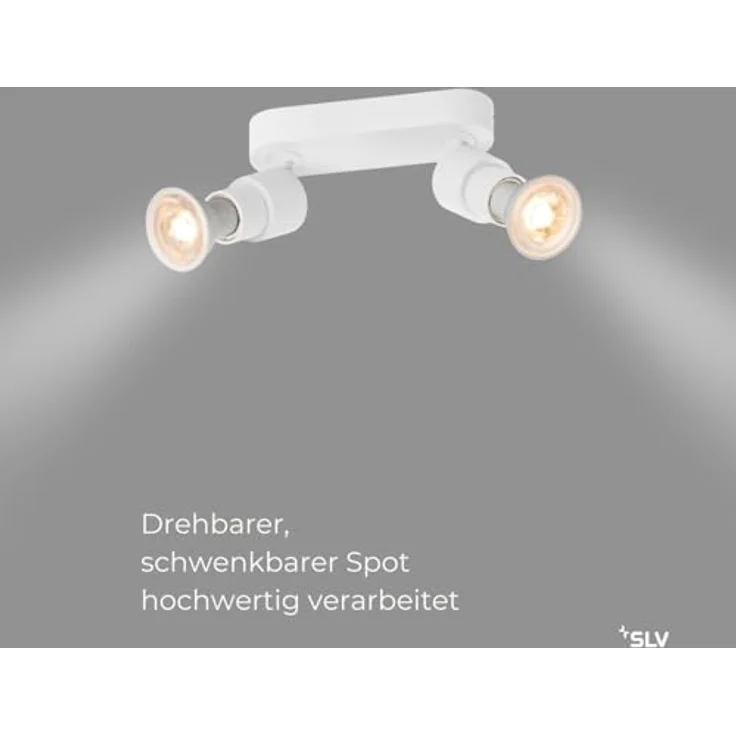 SLV PURI 2.0 BASIC, Deckenleuchte, Wandleuchte, Aluminium/Weiß, dreh- und schwenkbar – Bild 2