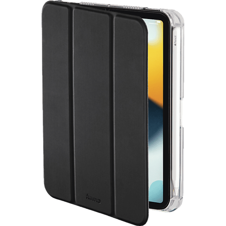 HAMA Fold Clear, Flip Cover für Apple iPad Mini 8.3" mit Stiftfach, Schwarz, transparente Rückseite und Standfunktion – Bild 1