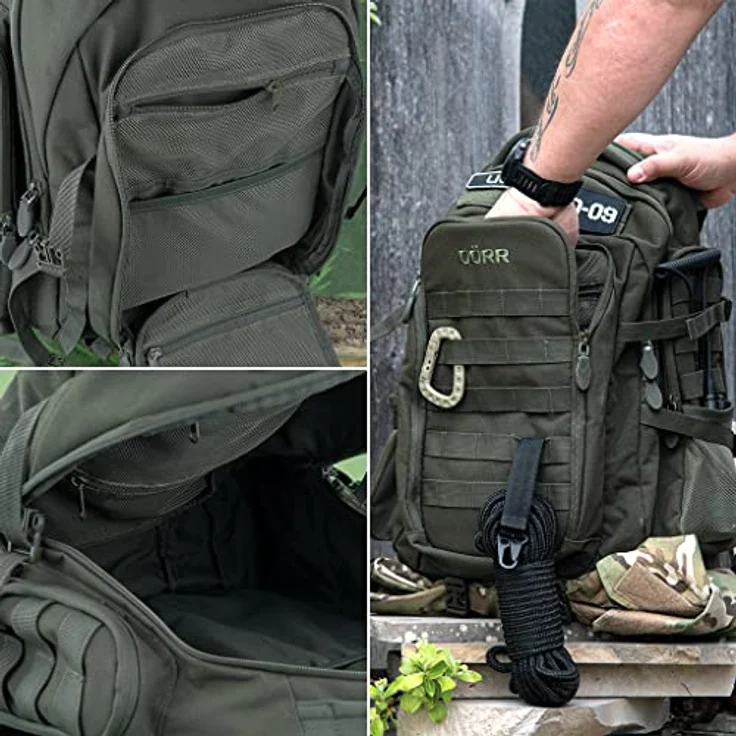 Dörr Fotorucksack ProTac, Trekkingrucksack in Olivgrün, 25 l mit Zubehörfach und Reißverschluss – Bild 12