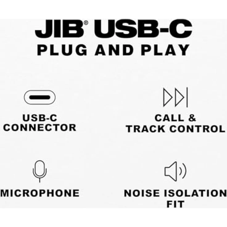 Skullcandy JIB IN EAR W/MIC 1, Kabelgebundene Kopfhörer mit USB-C Anschluss, Weiss – Bild 2