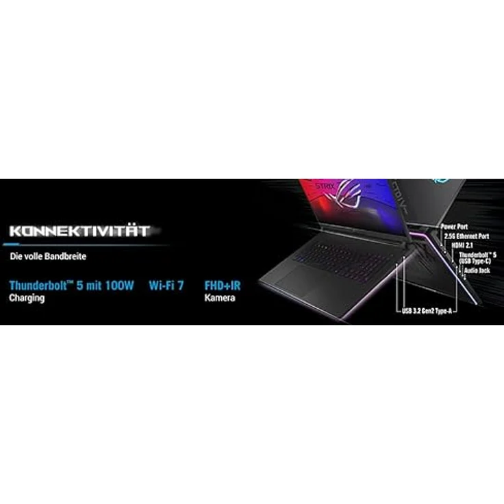 ASUS ROG Strix Scar 18 U9-275HX, 18 Zoll WQXGA Mini LED Gaming Notebook mit Intel Core Ultra 9 275HX, NVIDIA GeForce RTX 5090, 64 GB RAM, 4 TB SSD, Schwarz – Bild 12