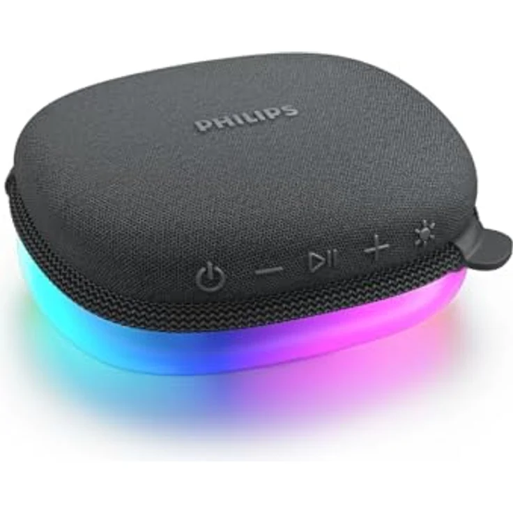 Philips TAS2307BK/00, Bluetooth-Lautsprecher mit integrierten LED-Leuchten, wasserdicht, 10 Stunden Akkulaufzeit, schwarz – Bild 4