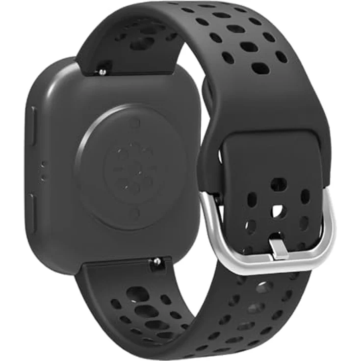 GIOPUEY Silikon Armband für Amazfit Bip 6/Bip Max, Verschleißfest & Atmungsaktiv, Schwarz – Bild 2