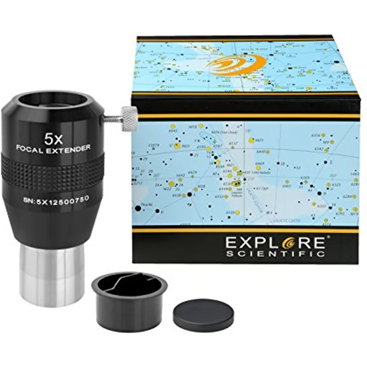 Explore Scientific Fokal Extender 5x 31,7mm/1.25" Barlowlinse zur Erhöhung der Brennweite für Teleskope