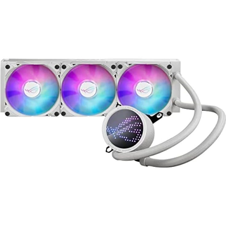 ASUS ROG Ryuo III 360 ARGB White Edition All-in-One-Flüssig-CPU-Kühler (3x adressierbare 120 mm Radiatorlüfter, Anime Matrix-LED-Anzeige, Intel LGA 1700, 115x, 1200 & AM4, AM5-Sockel, weiß) – Bild 1