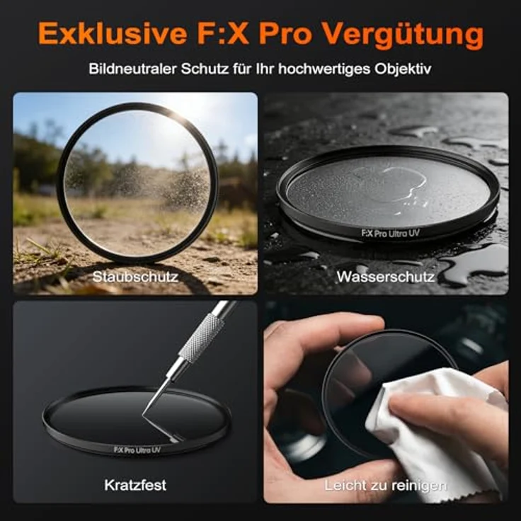 Rollei F:X Pro Ultra UV Rundfilter 77mm, hochwertig beschichtet, bruch- und kratzsicher, geeignet für 150MP und 8K – Bild 8