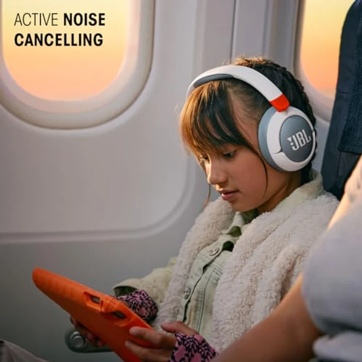 JBL Junior 470 NC, Kabellose Over-Ear Bluetooth-Kopfhörer mit Active-Noise-Cancelling für Kinder, Mikrofon, 50 h Wiedergabe, Safe Sound, geringer Lautstärke, Simpler Bedienung und Stickern, Pink – Bild 4