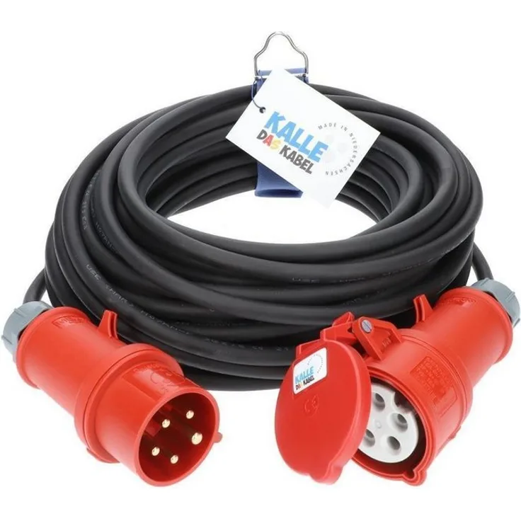 KALLE DAS KABEL Kalle Verlängerungskabel CEE 400V 16A 2,5mm² IP44 10 Meter, Gummikabel H07RN-F 5G, CEE Stecker und Kupplung von Mennekes, spritzwassergeschützt, 15 Jahre Garantie - Preisvergleich