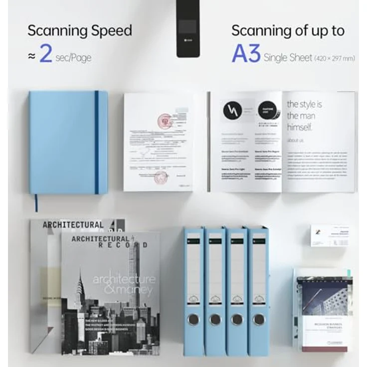 CZUR Aura Pro, Tragbarer Buchscanner 14 MP, A3 Dokumentenkamera mit intelligenter Tischlampe, OCR, kompatibel mit macOS und Windows – Bild 4