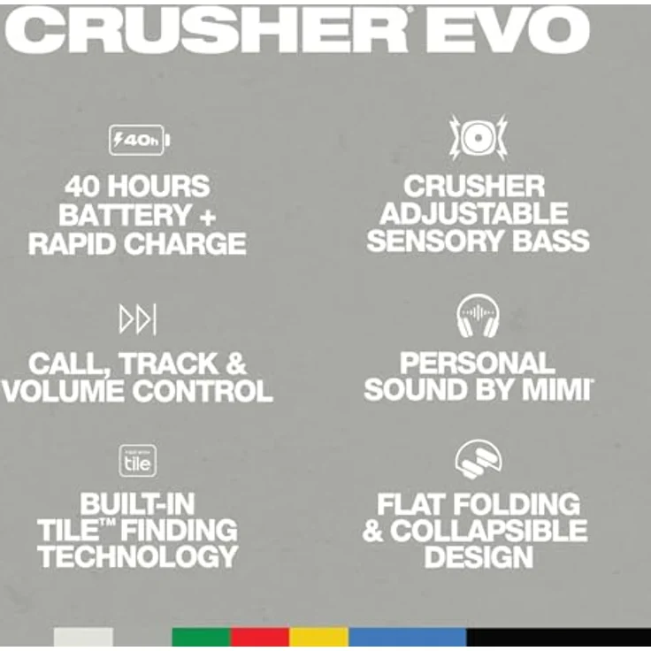 Skullcandy Crusher Evo - Bone/Orange Glow, Kopfhörer mit hochwertigen Abmessungen und langlebiger Materialqualität – Bild 4