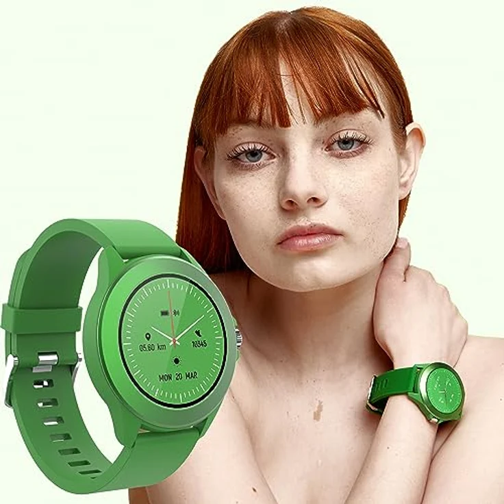 FOREVER Colorum CW-300 Smartwatch Tracker Wasserdicht IP68 Multi-Sport-Funktion Armband Uhr Bluetooth, Benachrichtigungen aus der App, Musiksteuerung für Android iOS Grün – Bild 3