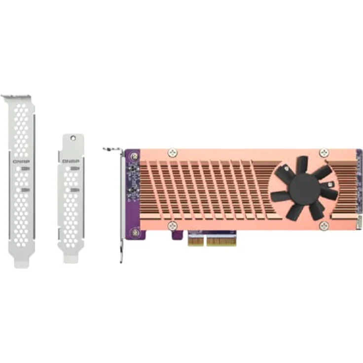 QNAP QM2-2P-344A PCIe 3.0 Erweiterungskarte, schnelle Übertragungsgeschwindigkeiten bis zu 32 Gbps, schraubenlose Installation für M.2 SSDs, hohe Leistung und Kühlung – Bild 1