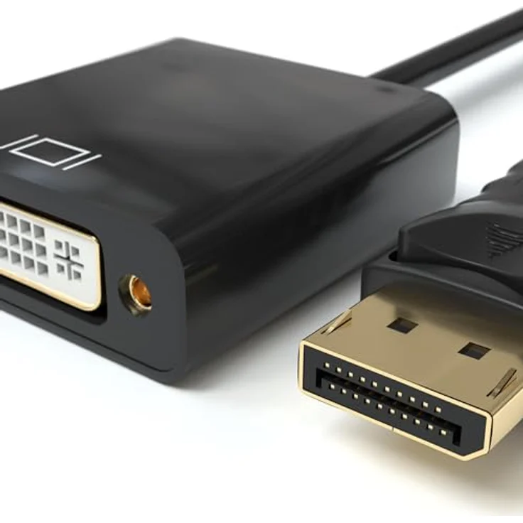 JAMEGA DisplayPort auf DVI Adapter, vergoldeter DP zu DVI-D Konverter, Full HD 1080p, kompatibel mit PC, Monitor, Fernseher, Beamer, Projektor – Bild 4