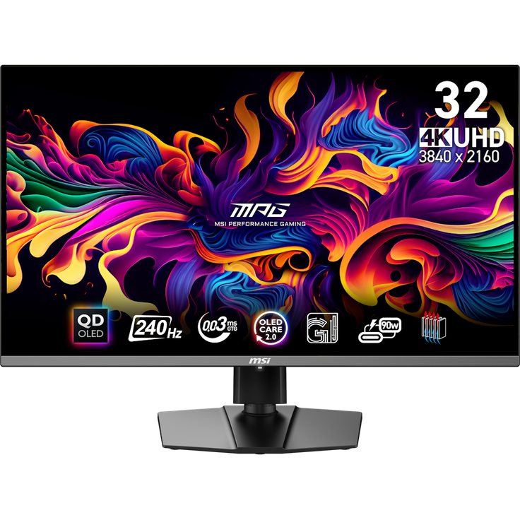 MSI MPG 321URXDE QD-OLED Gaming Monitor - 4K UHD, 240 Hz, 0,03ms MSI OLED Care 2.0, HDMI 2.1 mit 48Gbps Bandbreite, 120Hz , VRR und ALLM Unterstützung – Bild 1