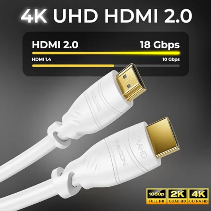 deleyCON 5m HDMI Kabel   HDMI 2.0 / 1.4a kompatibel   High Speed mit Ethernet (Neuster Standard)   ARC   3D   4K Ultra HD (1080p/2160p) – Bild 2
