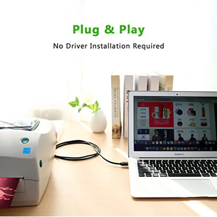 Ugreen Druckerkabel USB 3.0 US210, 5Gbps, USB-A auf USB-B, 2m, schwarz – Bild 3