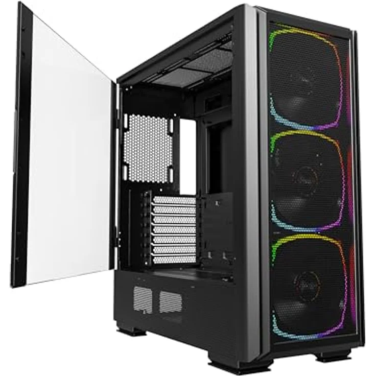Montech SKY TWO GX Midi-Tower, Tempered Glass, Schwarz, RGB-Beleuchtung, geeignet für ATX/EATX/micro ATX/Mini-ITX – Bild 2