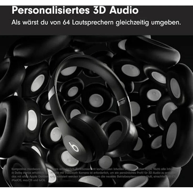 Beats Solo 4 - Kabelloser Bluetooth On-Ear Kopfhörer, Apple & Android kompatibel, Bis zu 50 Stunden Akkulaufzeit - Mattschwarz – Bild 2