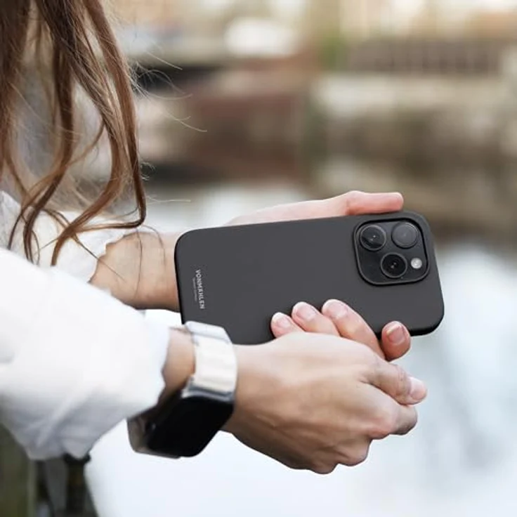 VONMÄHLEN ECO SILIKON CASE - Die nachhaltige magnetische Silikonhülle (Schwarz, iPhone 15 Pro) – Bild 3