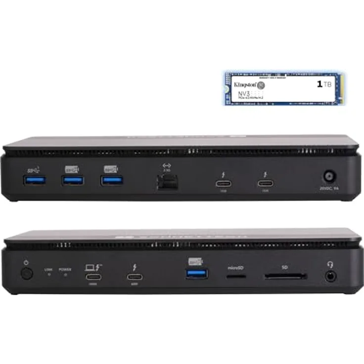 SoNNeT Echo 13 Thunderbolt 5 SSD-Dock (1TB) – 6000 MB/s NVMe-Speicher, 4 Thunderbolt 5-Anschlüsse, 4 USB-A, 2,5 Gb Ethernet, 8K-Display – Mac, Windows, Chromebook, iPad Pro