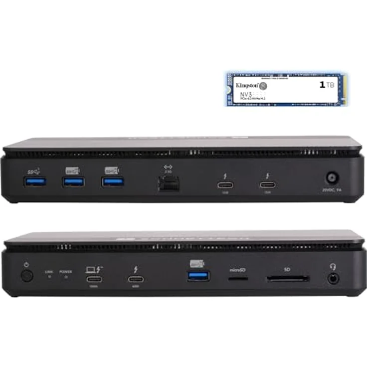 SoNNeT Echo 13 Thunderbolt 5 SSD-Dock (1TB) – 6000 MB/s NVMe-Speicher, 4 Thunderbolt 5-Anschlüsse, 4 USB-A, 2,5 Gb Ethernet, 8K-Display – Mac, Windows, Chromebook, iPad Pro – Bild 1
