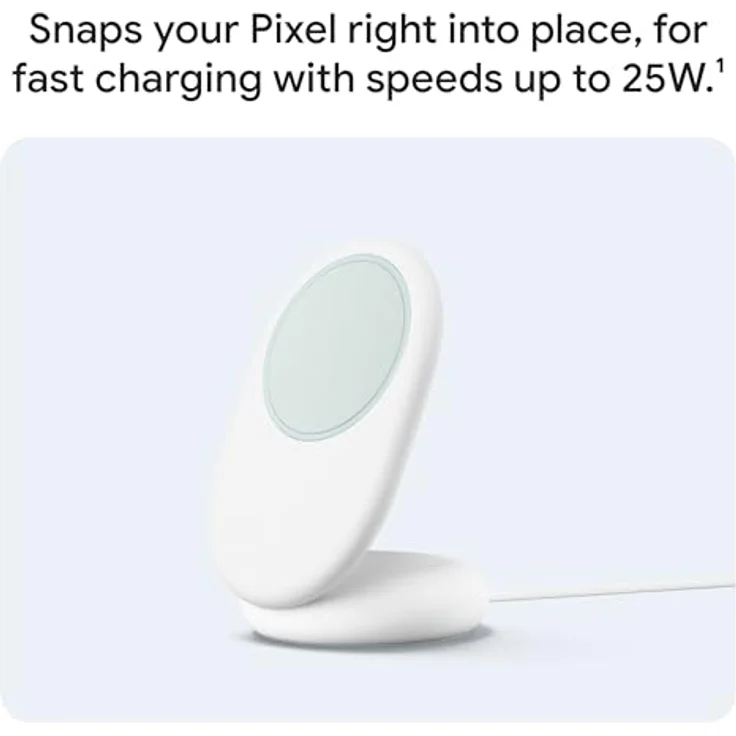 Google Pixelsnap Kabelloses Schnellladegerät mit Ständer, Weiß, Schnellladefunktion für Smartphones – Bild 3