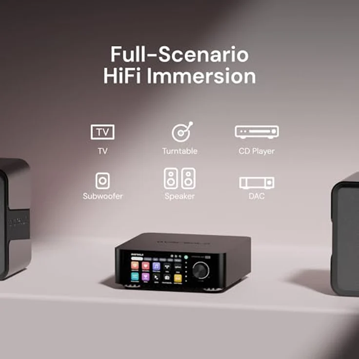 Eversolo Eversolo Play Kompaktanlage, Streaming Verstärker mit 5,5 Zoll Touch-Display, 60W Verstärkung, HDMI ARC und Multi-Room-System, Aluminiumlegierung – Bild 4